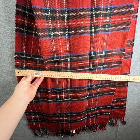Abercrombie & Fitch Plaid Scarves & Wraps Red Multi Color - Picture 2 of 4